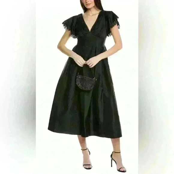 Sachin and Babi Sara Black V-Neck Gown Dress Size 4 - Picture 15 of 15